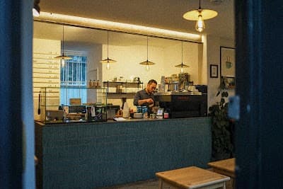 Interior of Archetype Coffee in London W1W 7DY