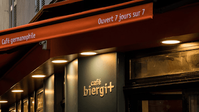 Interior of Café biergit in Paris