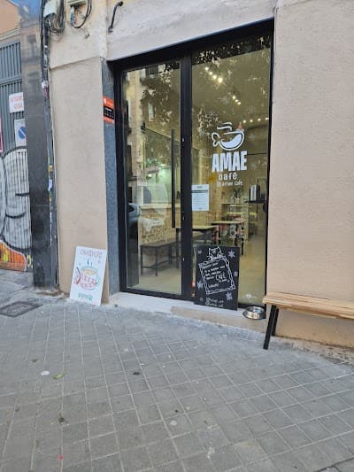 Interior of Amae café (Café de especialidad) in Madrid