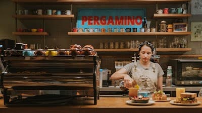 Interior of PERGAMINO Coffee Via Primavera in Antioquia