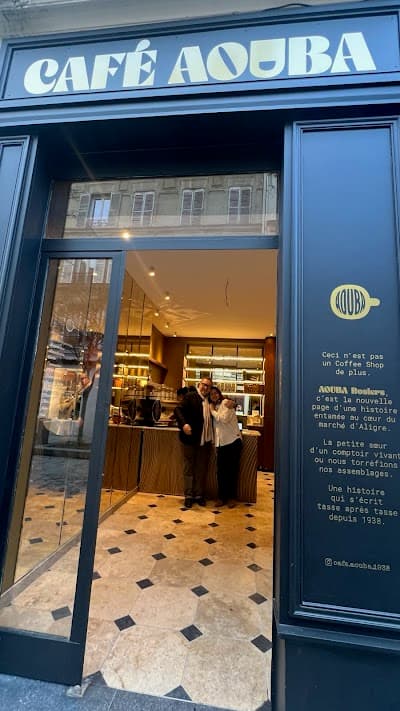 Interior of Café Aouba Rosiers in Paris