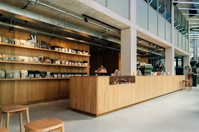 Interior of ALRIGHTY Roastery & Coffee Shop in München