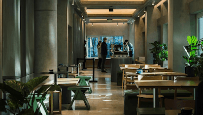 Interior of STEAM Coffee Shop in București