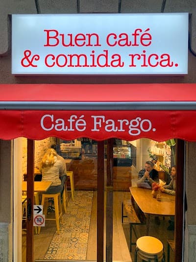 Interior of Café Fargo Specialty Coffee Sagrada Familia in Barcelona