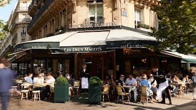 Interior of Les Deux Magots in Paris