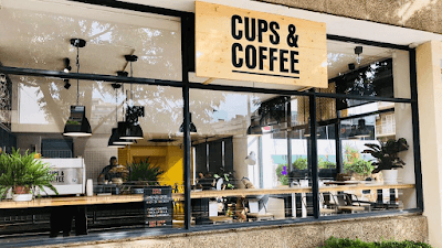 Interior of Cups & Coffee in Barcelona