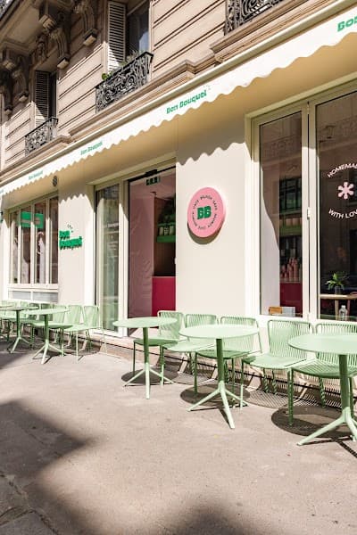 Interior of Bon Bouquet Café in Paris