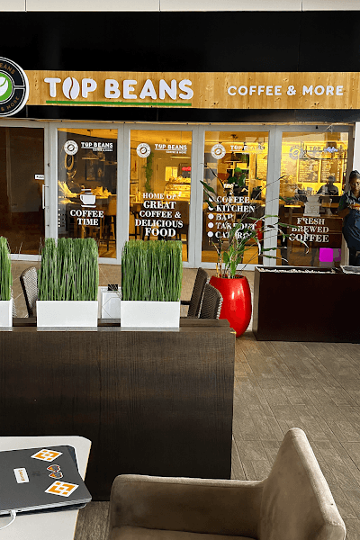 Interior of TOP BEANS. Coffee & More in Lagos