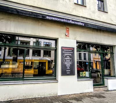 Interior of Espressomania Coffee Roastery in Berlin