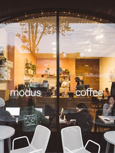 Interior of Coffee Roastery Modus - Mt Pleasant shop in BC V5Y 1P1