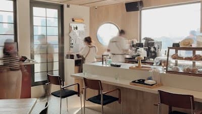 Interior of POUT Rooftop Cafe in