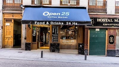 Interior of Open25 Coffee Market in Madrid
