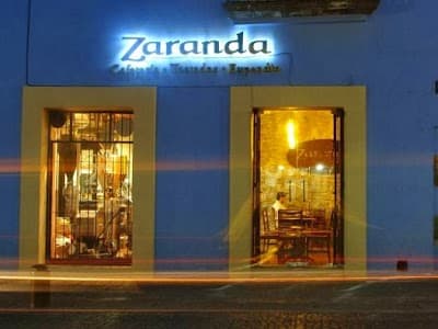 Interior of Zaranda Café El Carmen in Pue.