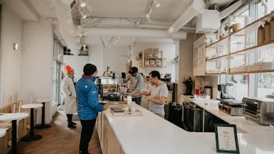 Interior of Good Trade Coffee Company in AB T2N 3P6