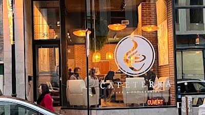 Interior of Cafeterra in QC H2Y 1T4