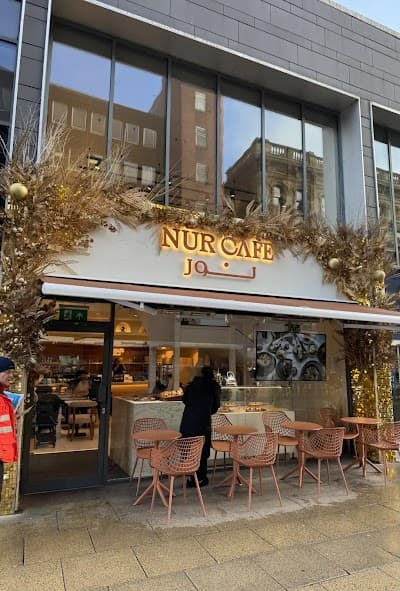 Interior of Nùr Cafe Manchester in Manchester M3 2AY