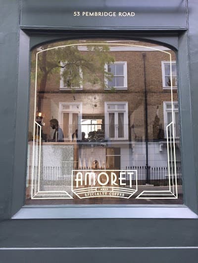 Interior of Amoret Coffee Portobello in London W11 3HG