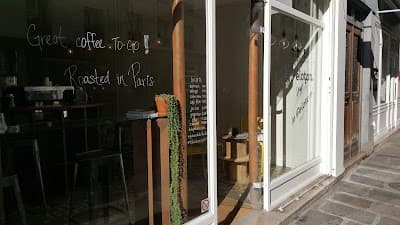 Interior of Le Peloton Café in Paris